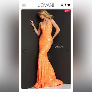 Jovani 3263 Orange Prom Dress
